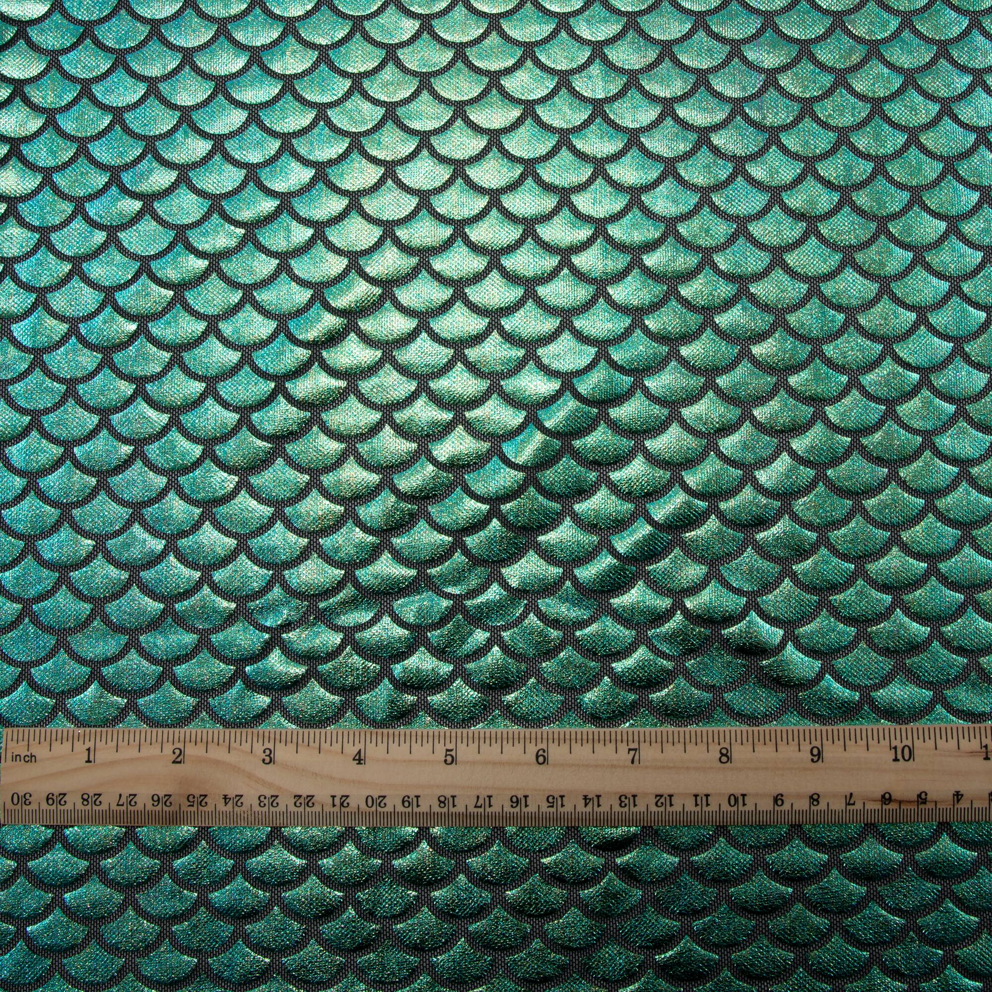 Wyla Green Oil Slick Fish Scales on Black Mesh